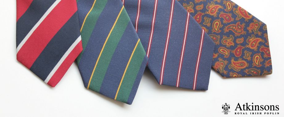 30s 40s Atkinsons 手織りのアイリッシュポプリン ネクタイ